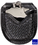 Leather Open Cuff Case - Black
